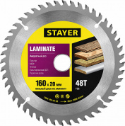 Диск пильный STAYER "Laminate Line" 160х20мм, 48Т (ламинат)